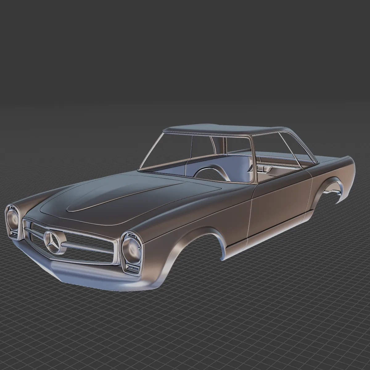 Mercedes-Benz SL-Class 1963 Body STL 3D Model .c4d .max .obj .3ds .fbx .stl .blend 