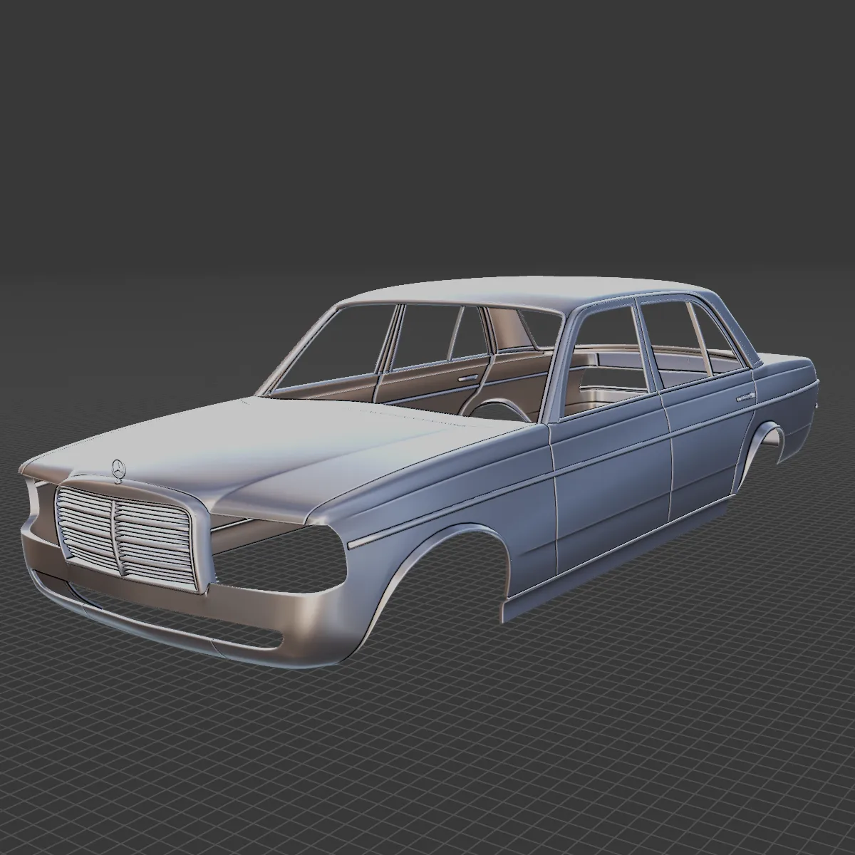 Mercedes-Benz W123 Sedan 1975 Body STL 3D Model .c4d .max .obj .3ds .fbx .stl .blend 