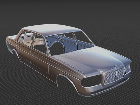 Mercedes-Benz W123 Sedan 1975 Body STL 3D Model