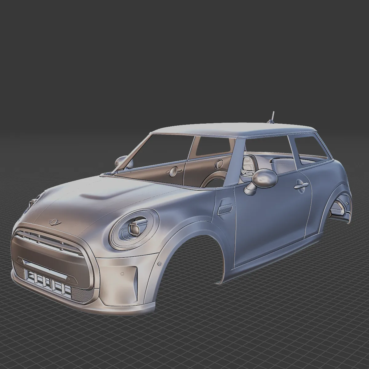 Mini 3-Door 2022 Body STL 3D Model .c4d .max .obj .3ds .fbx .stl .blend
