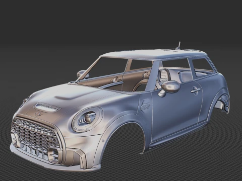 Mini JCW 3-Door 2022 Body STL 3D Model