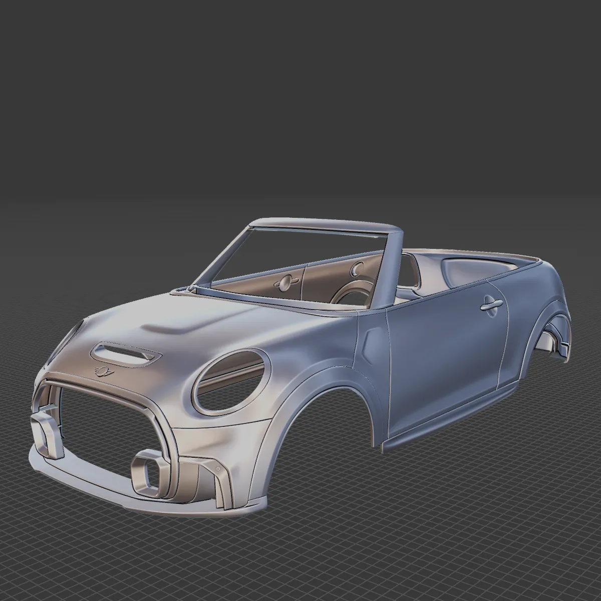 Mini JCW Convertible 2022 Body STL 3D Model .c4d .max .obj .3ds .fbx .stl .blend 