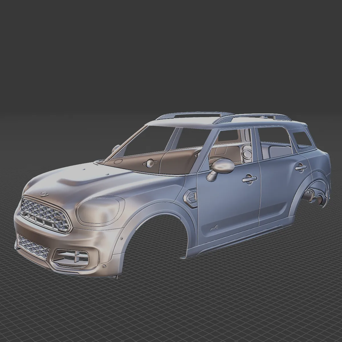 Mini Countryman John Works 2020 Body STL 3D Model .c4d .max .obj .3ds .fbx .stl .blend 