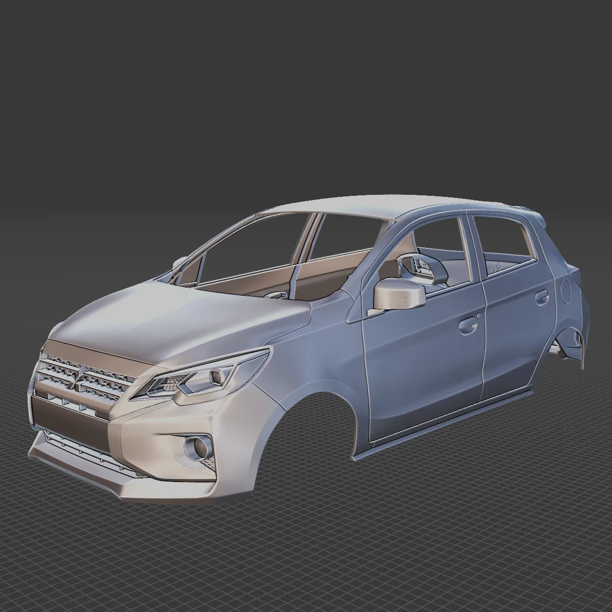 Mitsubishi Mirage 2020 Body STL 3D Model .c4d .max .obj .3ds .fbx .stl .blend 