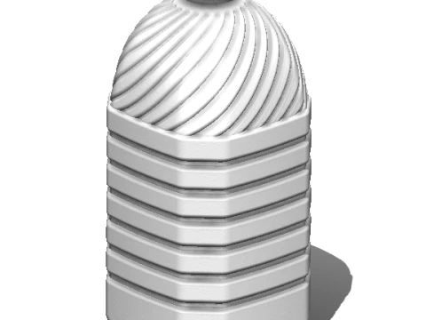 Bottiglia in PET da 5 litri L340 con modello CAD a spalla a spirale Modello 3D