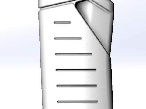 Garrafa PET de 1 litro com gargalo de 28 mm e al&ccedil;a lateral modelo CAD Modelo 3D