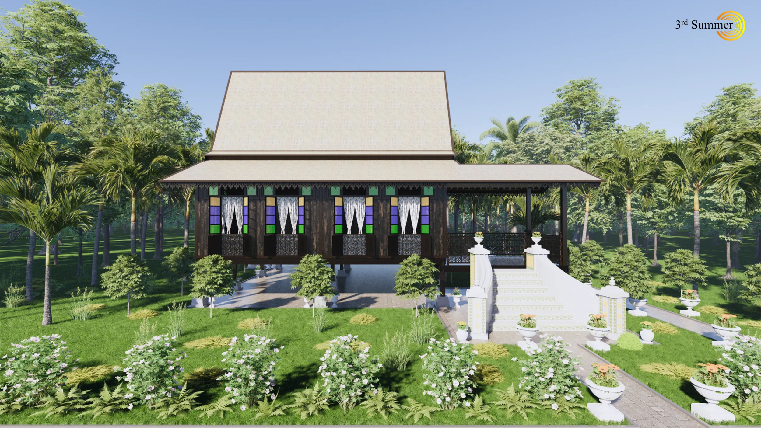 Malacca Traditional House of Malaysia 3D Model .c4d .max .obj .3ds .fbx .stl .blend 