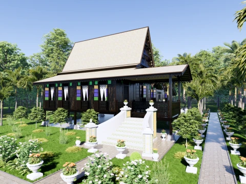 Malacca Traditional House of Malaysia 3D Model