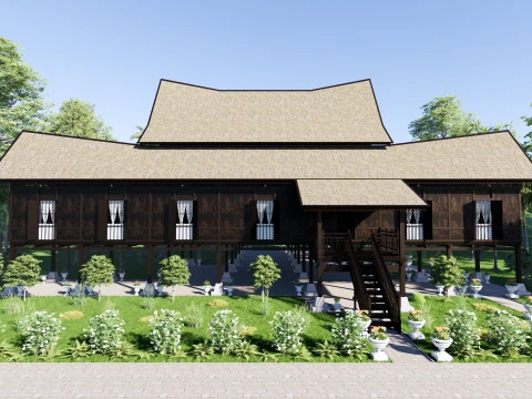 Negeri Sembilan Traditional House of Malaysia 3D Model