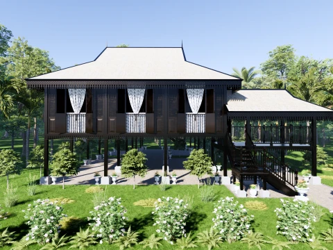 Johor Traditional House of Malaysia 3D Model