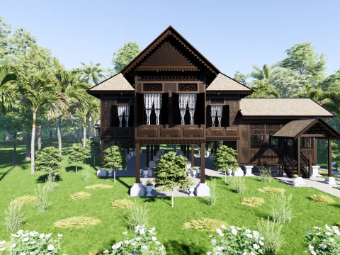 Kedah Traditional House of Malaysia 3D Model
