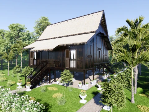 Pahang Traditional House of Malaysia 3D Model