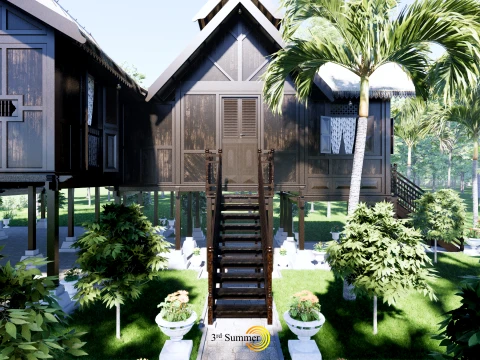 Pahang Traditional House of Malaysia 3D Model