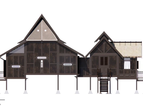 Pahang Traditional House of Malaysia 3D Model