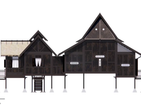 Pahang Traditional House of Malaysia 3D Model