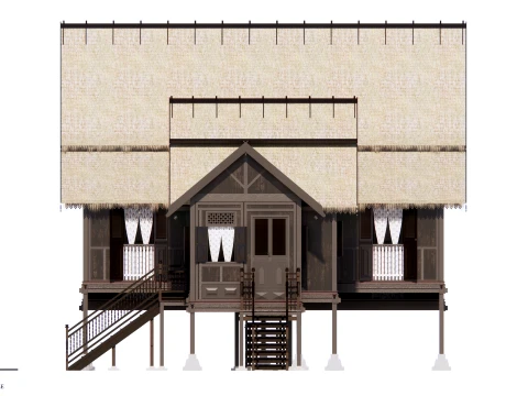 Pahang Traditional House of Malaysia 3D Model