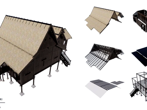 Pahang Traditional House of Malaysia 3D Model