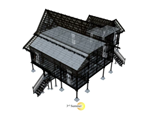 Pahang Traditional House of Malaysia 3D Model