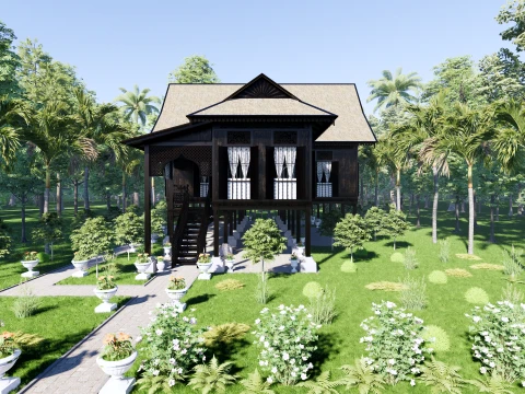 Perak Traditional House of Malaysia 3D Model