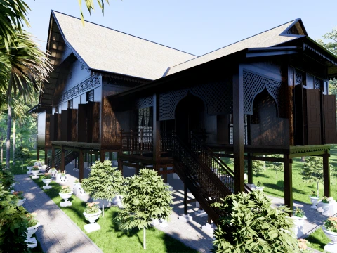 Perak Traditional House of Malaysia 3D Model