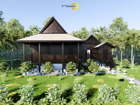 Perlis Traditional House of Malaysia 3D Model