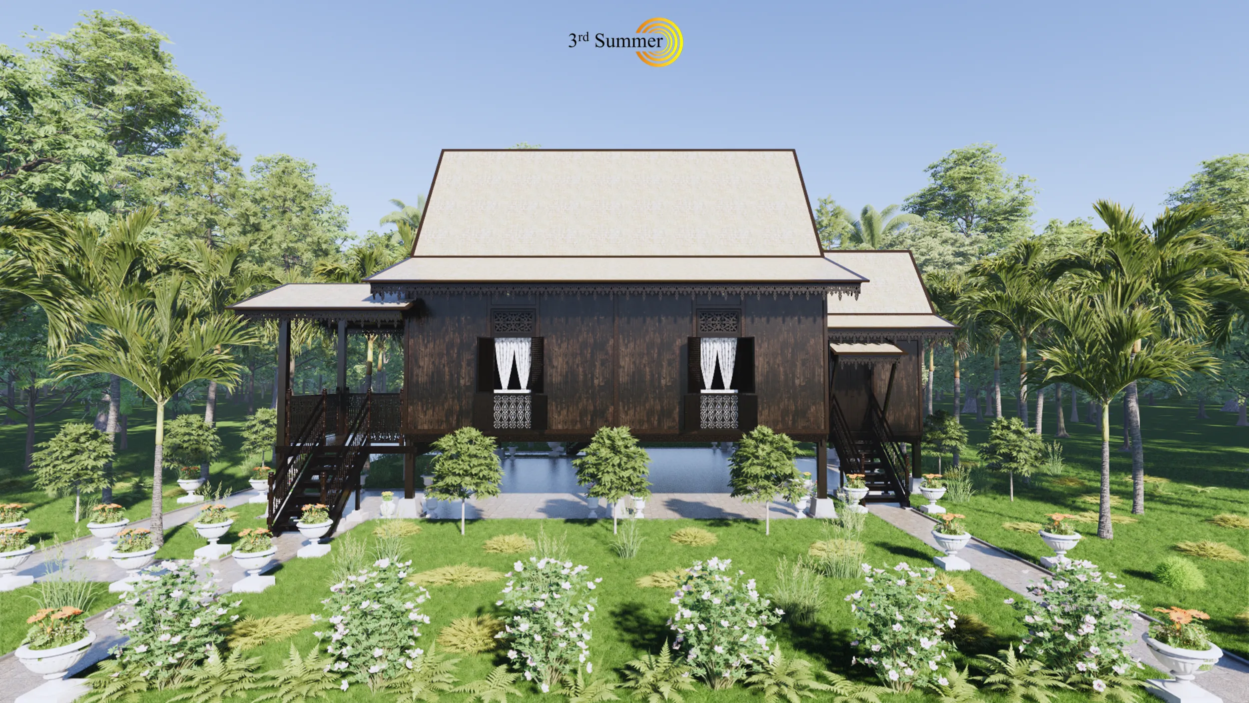 Pulau Pinang Traditional House of Malaysia 3D Model .c4d .max .obj .3ds .fbx .stl .blend 