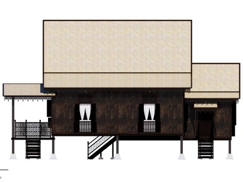 Pulau Pinang Traditional House of Malaysia 3D Model