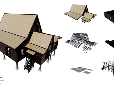 Pulau Pinang Traditional House of Malaysia 3D Model