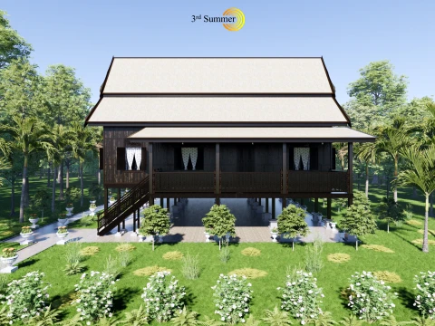 Kelantan Traditional House of Malaysia 3D Model