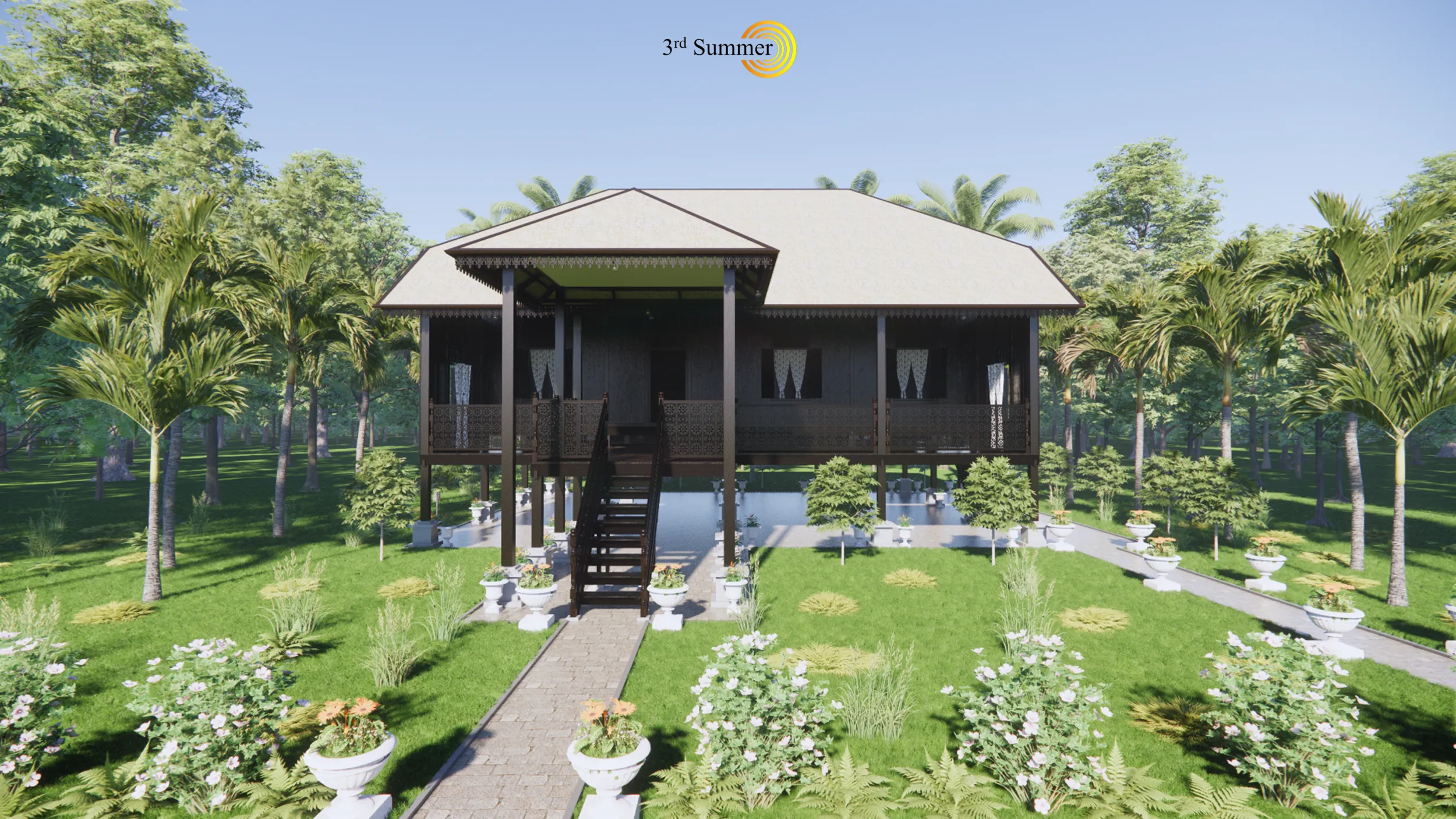 Terengganu Traditional House of Malaysia 3D Model .c4d .max .obj .3ds .fbx .stl .blend 