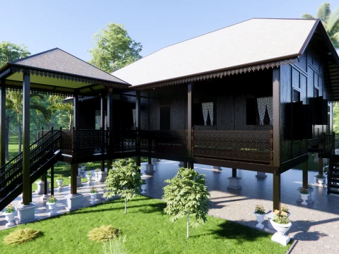 Terengganu Traditional House of Malaysia 3D Model