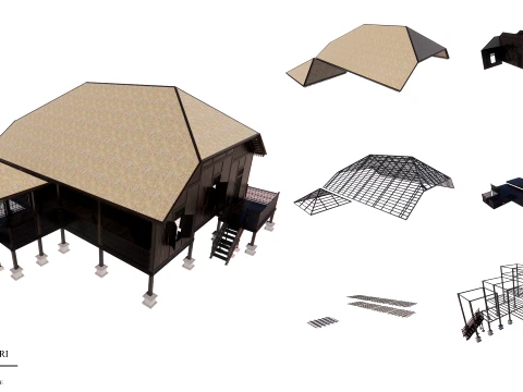 Terengganu Traditional House of Malaysia 3D Model