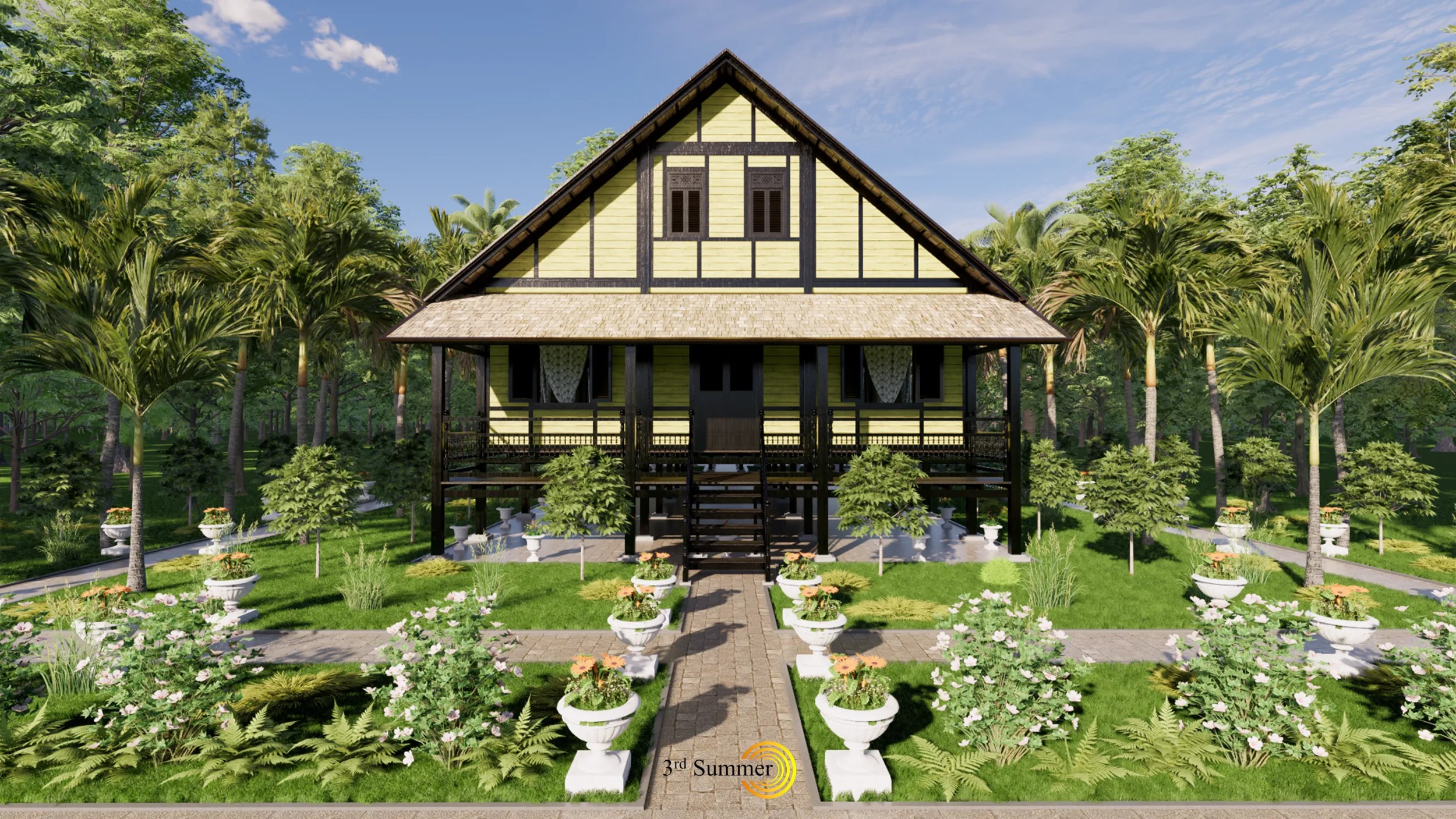 Godang Traditional House of Sambas West Borneo - Type 1 3D Model .c4d .max .obj .3ds .fbx .stl .blend 