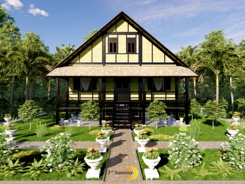 Godang Traditional House of Sambas West Borneo - Type 1 3D Model