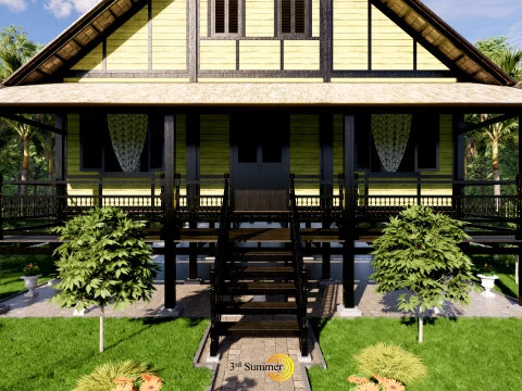 Godang Traditional House of Sambas West Borneo - Type 1 3D Model