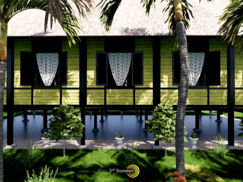 Godang Traditional House of Sambas West Borneo - Type 1 3D Model