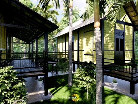 Godang Traditional House of Sambas West Borneo - Type 1 3D Model