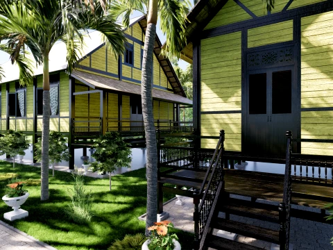 Godang Traditional House of Sambas West Borneo - Type 1 3D Model
