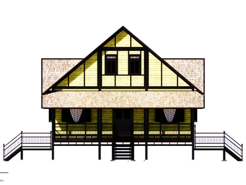 Godang Traditional House of Sambas West Borneo - Type 1 3D Model