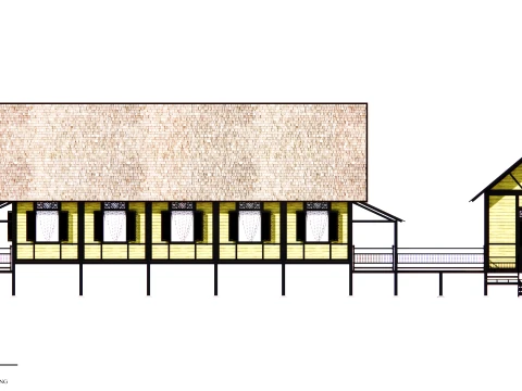 Godang Traditional House of Sambas West Borneo - Type 1 3D Model