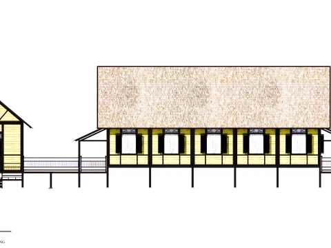 Godang Traditional House of Sambas West Borneo - Type 1 3D Model