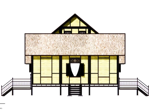 Godang Traditional House of Sambas West Borneo - Type 1 3D Model