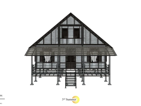 Godang Traditional House of Sambas West Borneo - Type 1 3D Model
