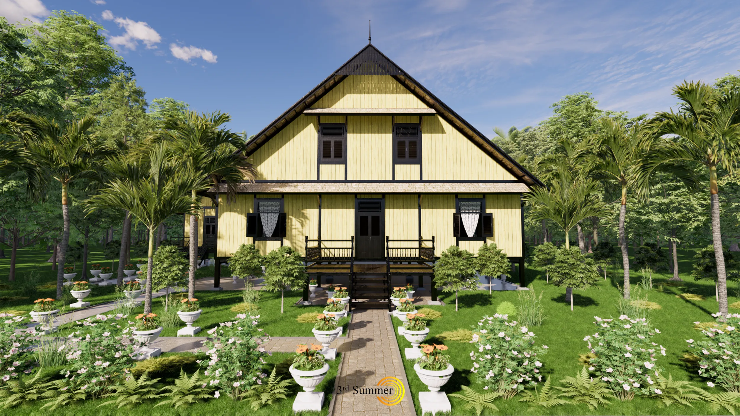 Godang Traditional House of Sambas West Borneo - Type 3 3D Model .c4d .max .obj .3ds .fbx .stl .blend 
