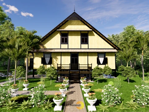 Godang Traditional House of Sambas West Borneo - Type 3 3D Model