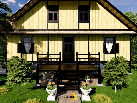 Godang Traditional House of Sambas West Borneo - Type 3 3D Model