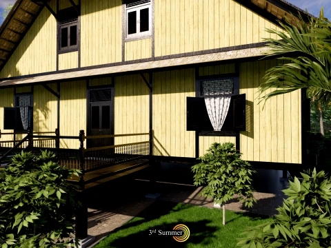 Godang Traditional House of Sambas West Borneo - Type 3 3D Model