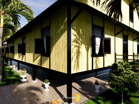 Godang Traditional House of Sambas West Borneo - Type 3 3D Model