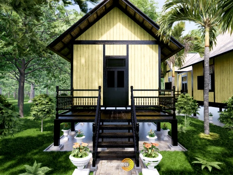 Godang Traditional House of Sambas West Borneo - Type 3 3D Model