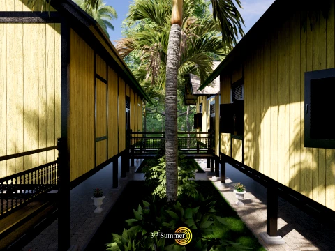 Godang Traditional House of Sambas West Borneo - Type 3 3D Model
